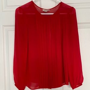 Sultry Red Chiffon top by Loft